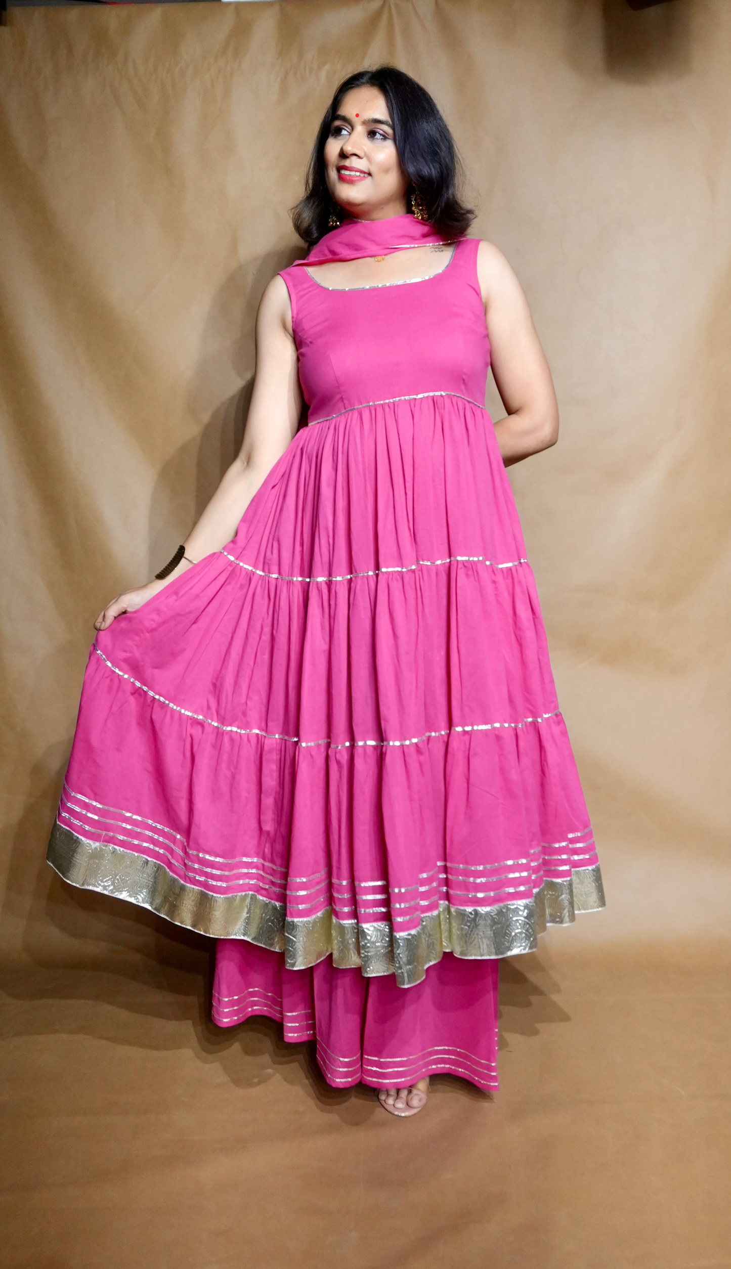 Gulabi Noor Anarkali Dress
