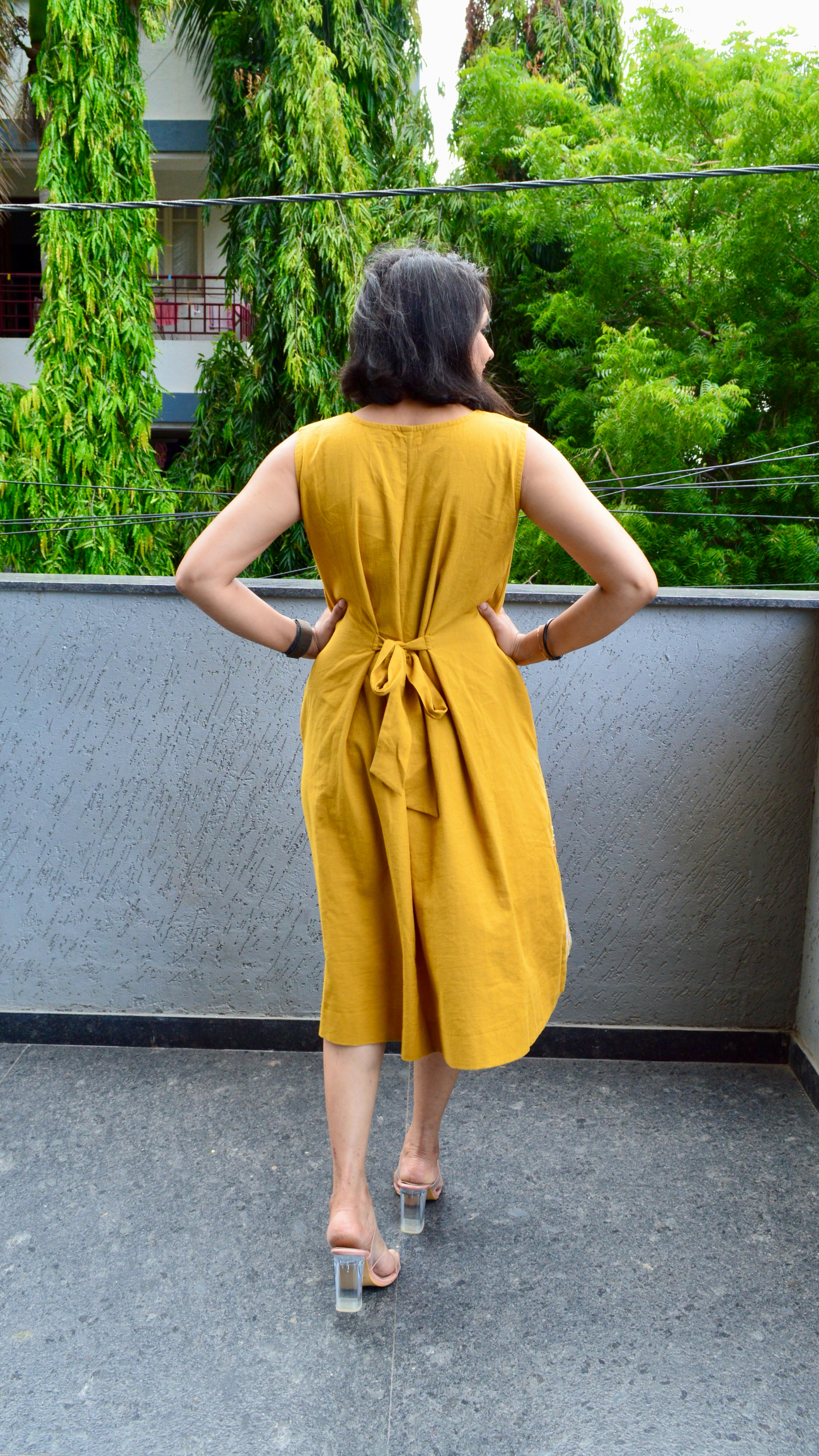 “Smell of woods “ - Mustard A-Line Dress