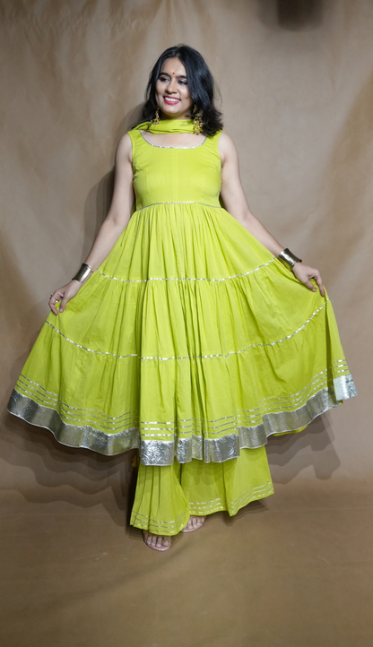 Hari Rang Anarkali Dress