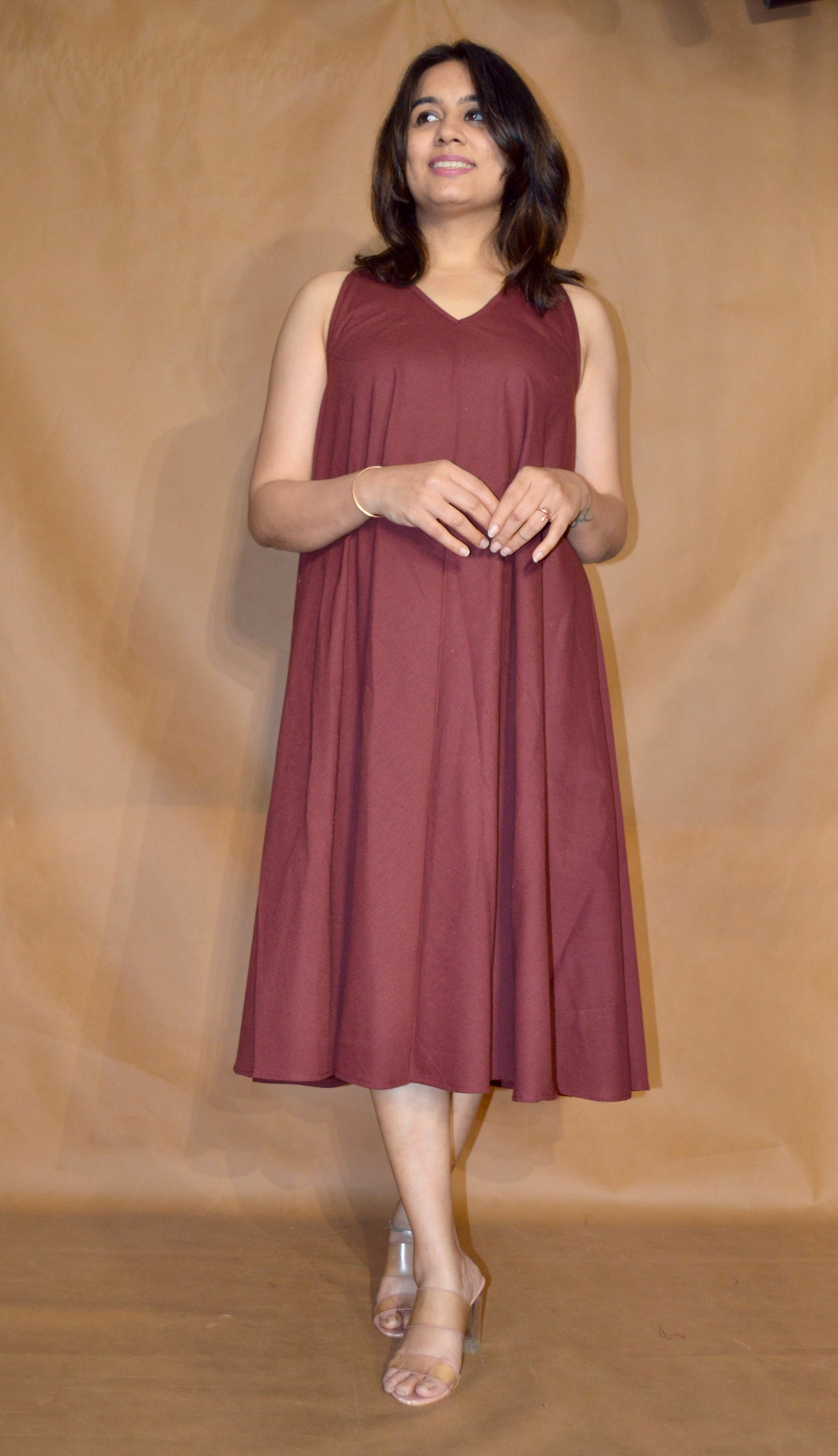 The Wine Ember Circular Dress