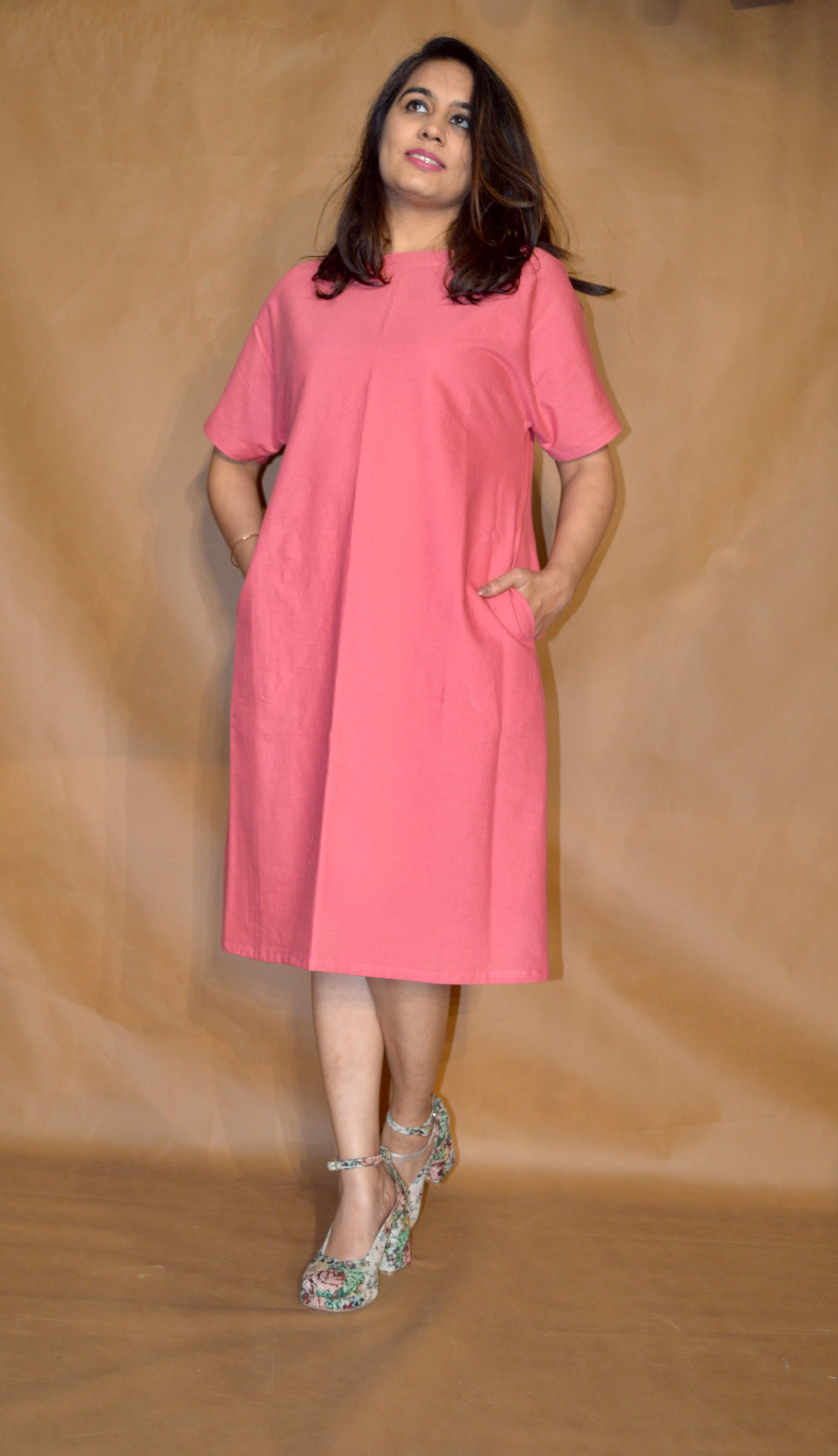 Everyday Ease Tee Dress – Blush Pink