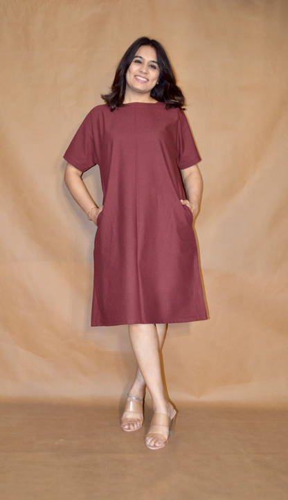 Everyday Ease Tee Dress – Haze Brown
