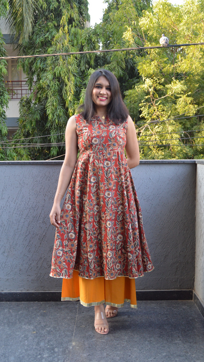 Red Kalamkari co-ord set