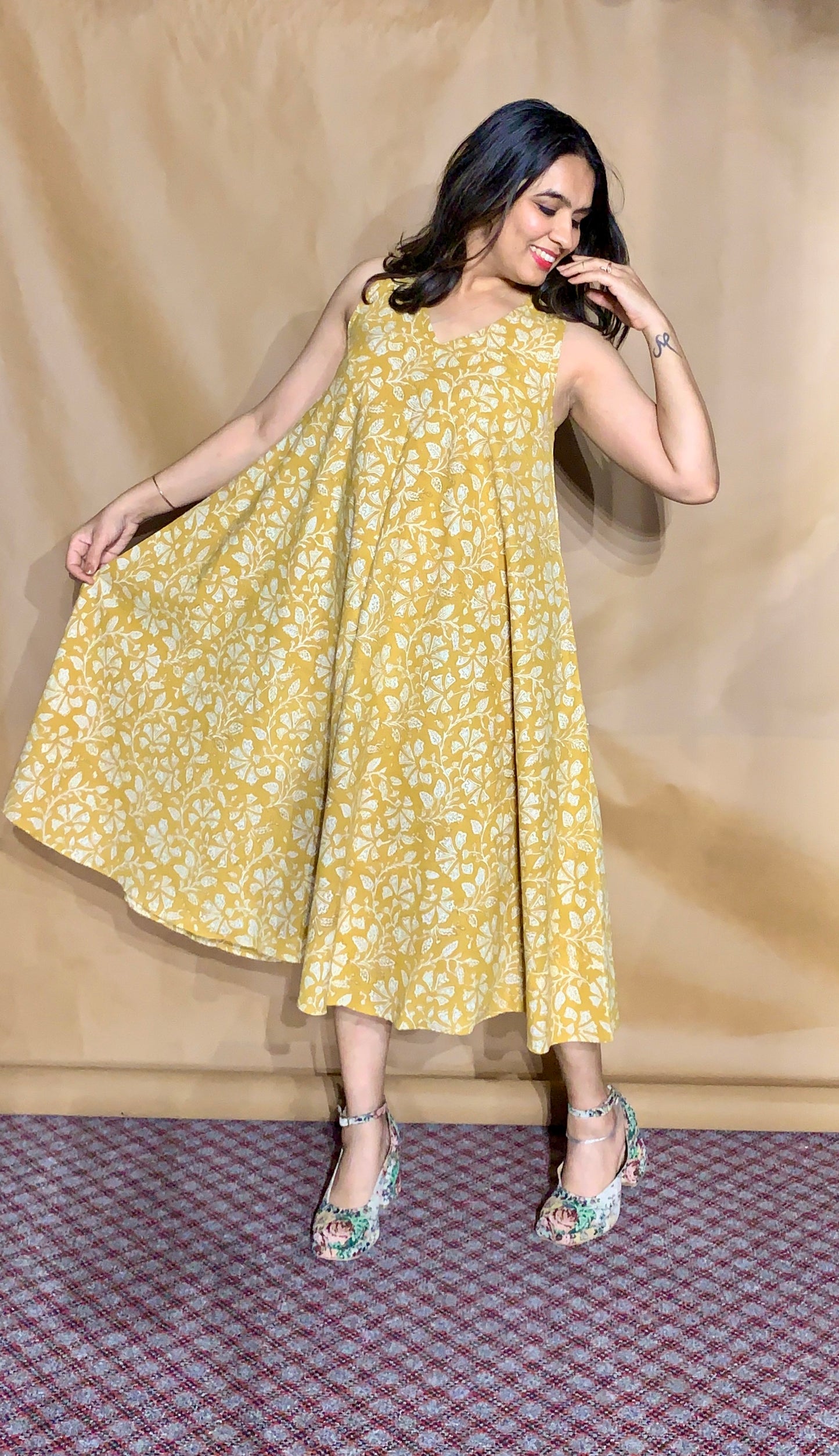 The Marigold Drift Circular Dress