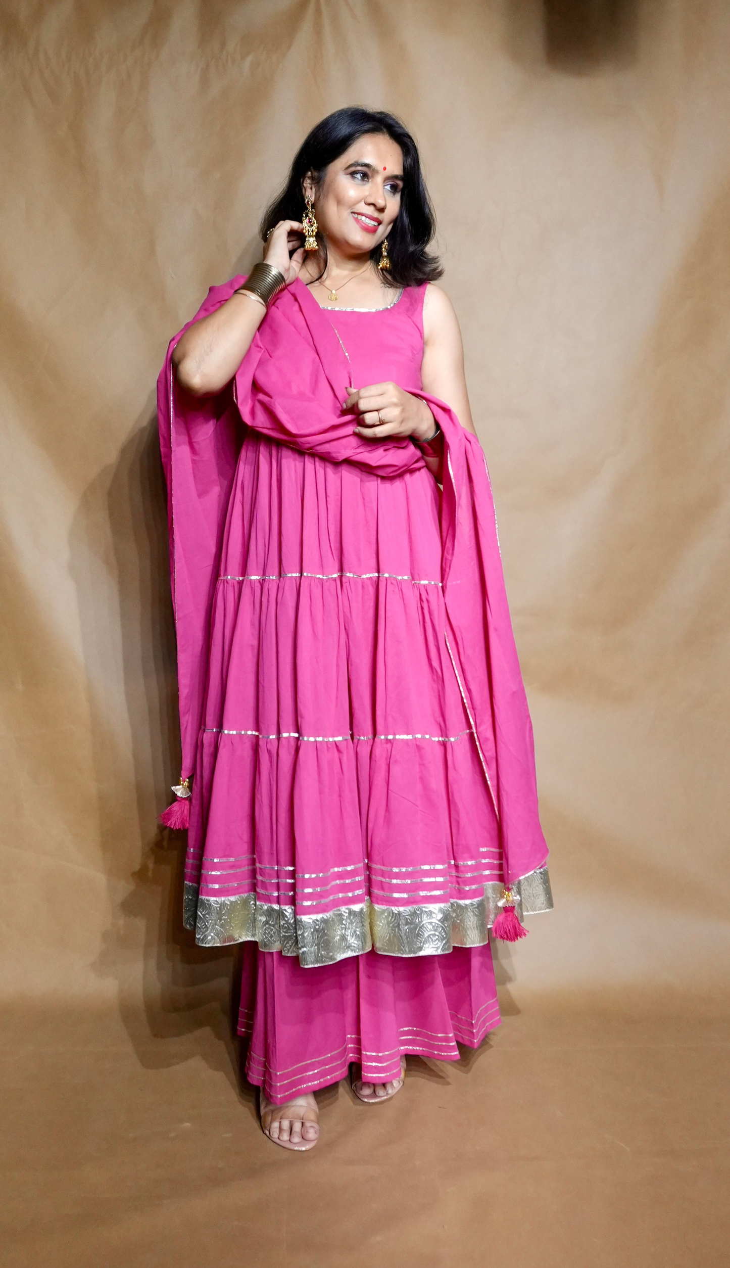 Gulabi Noor Anarkali Dress