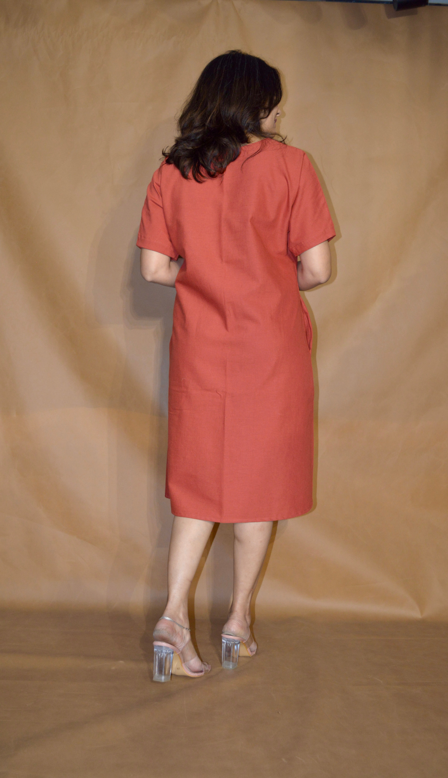 Everyday Ease Tee Dress – Burnt Terra