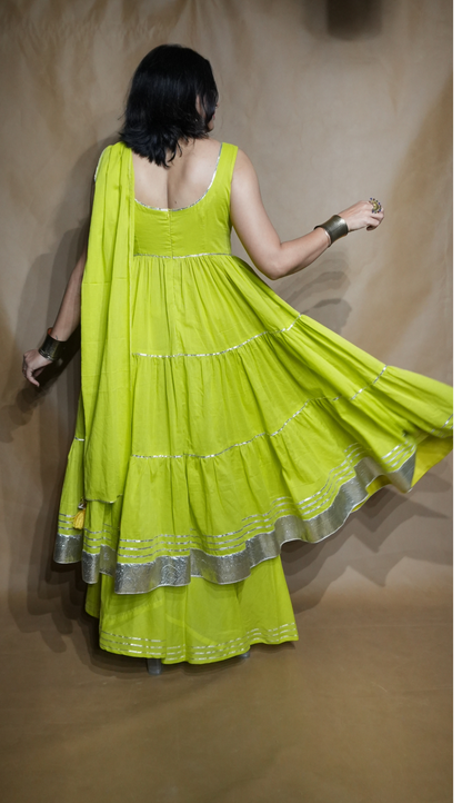 Hari Rang Anarkali Dress