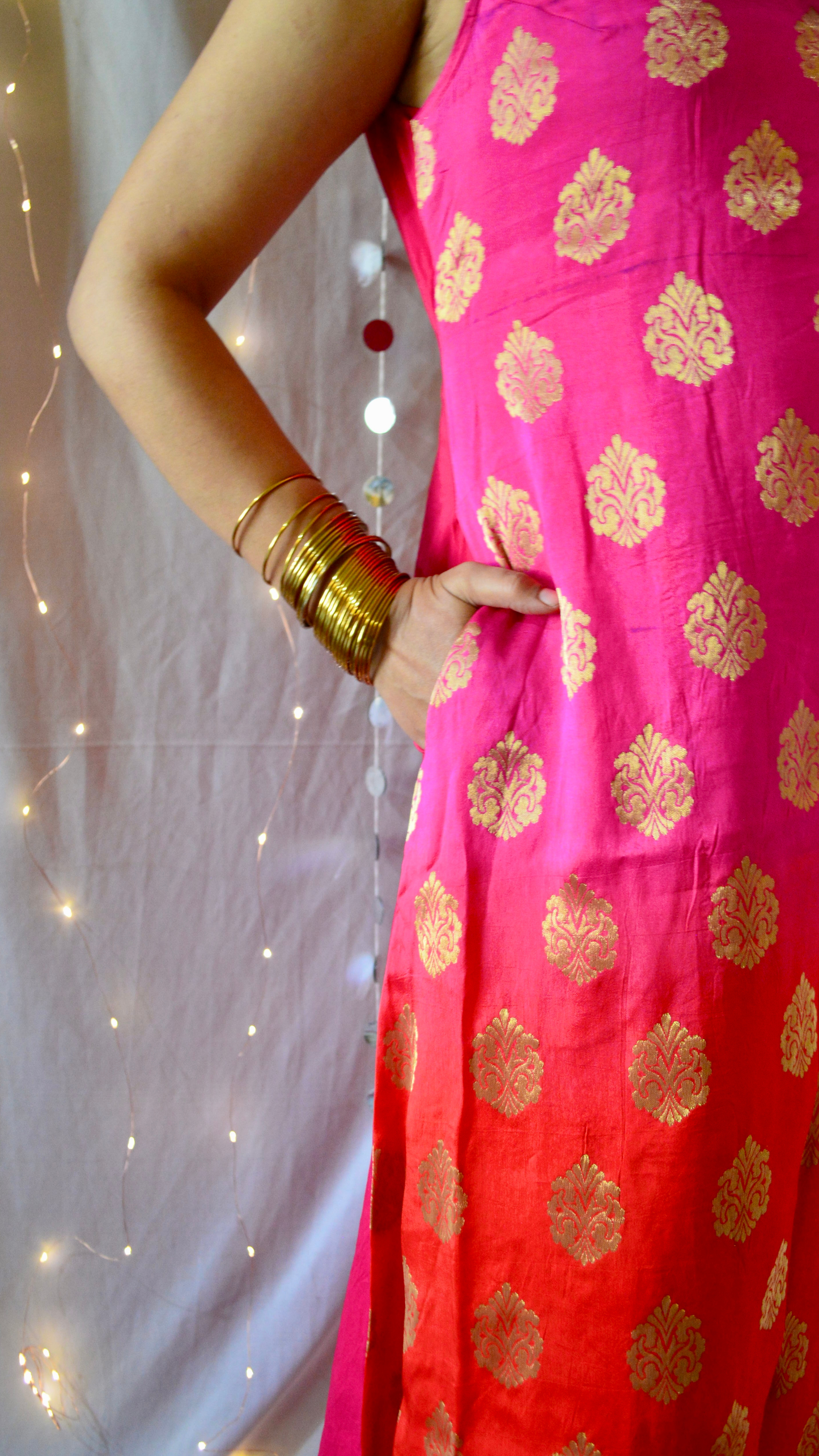 The Amaira Red and Pink Cocktail Dress