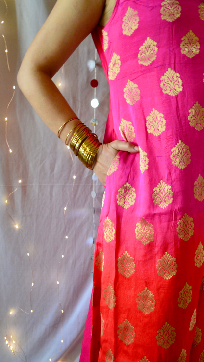 The Amaira Red and Pink Cocktail Dress
