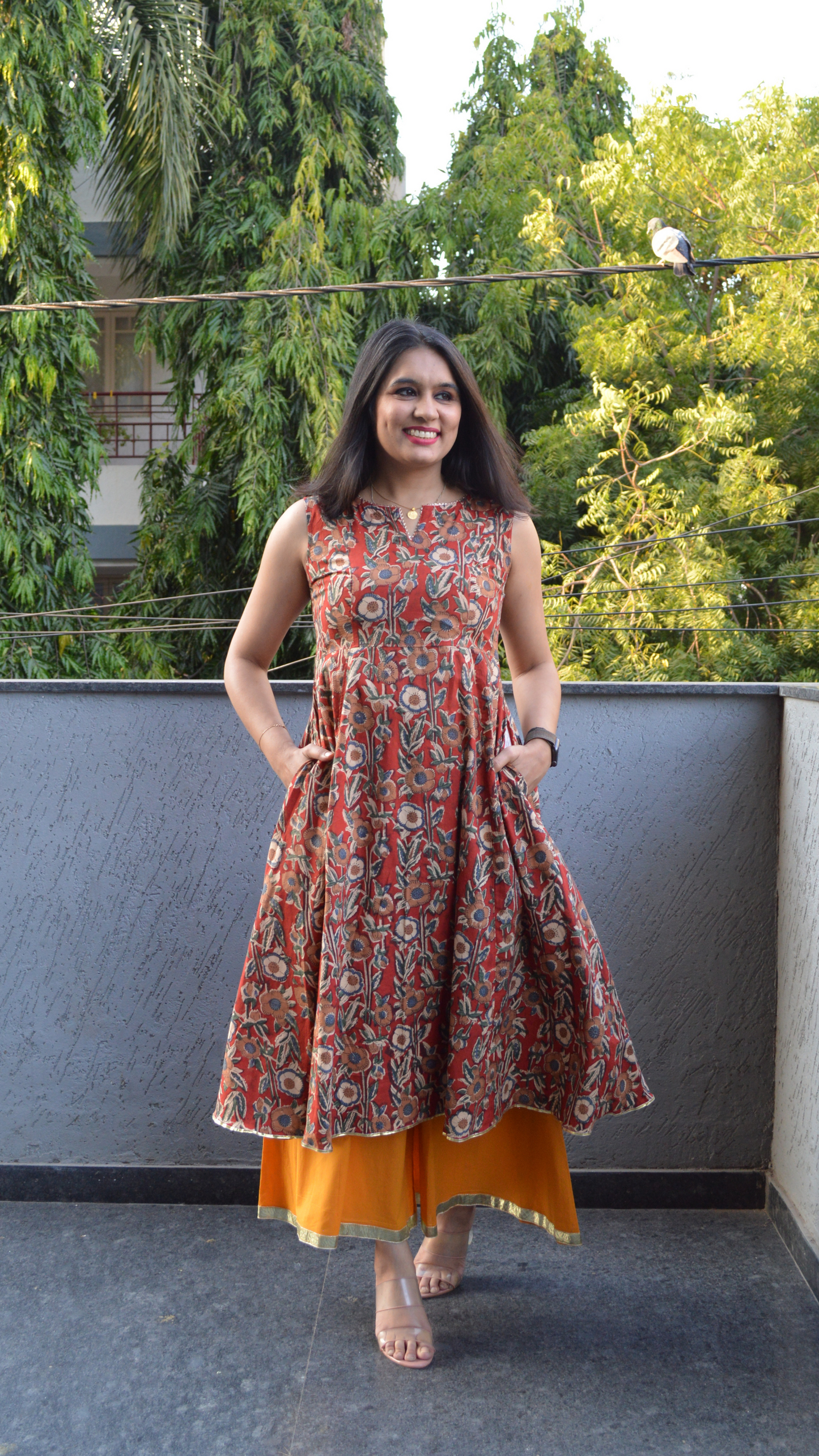 Red Kalamkari co-ord set