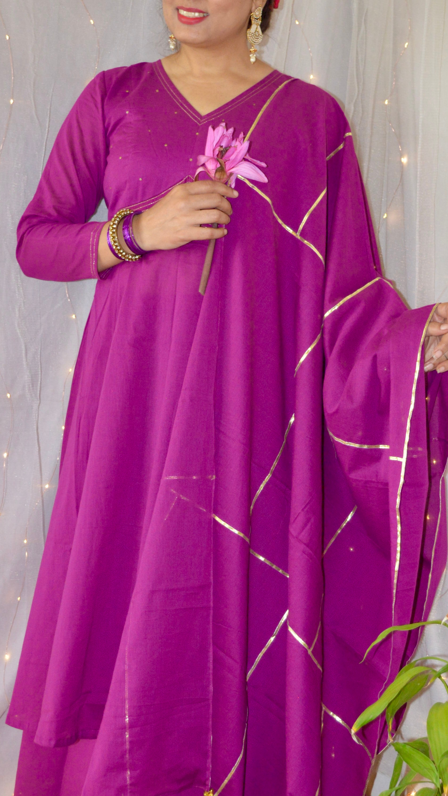 The Sunheri Vine Anarkali Dress