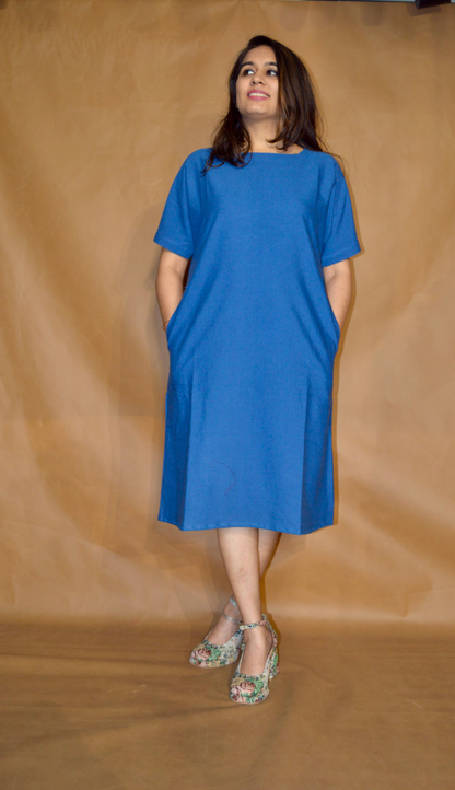 Everyday Ease Tee Dress – Cobalt Blue
