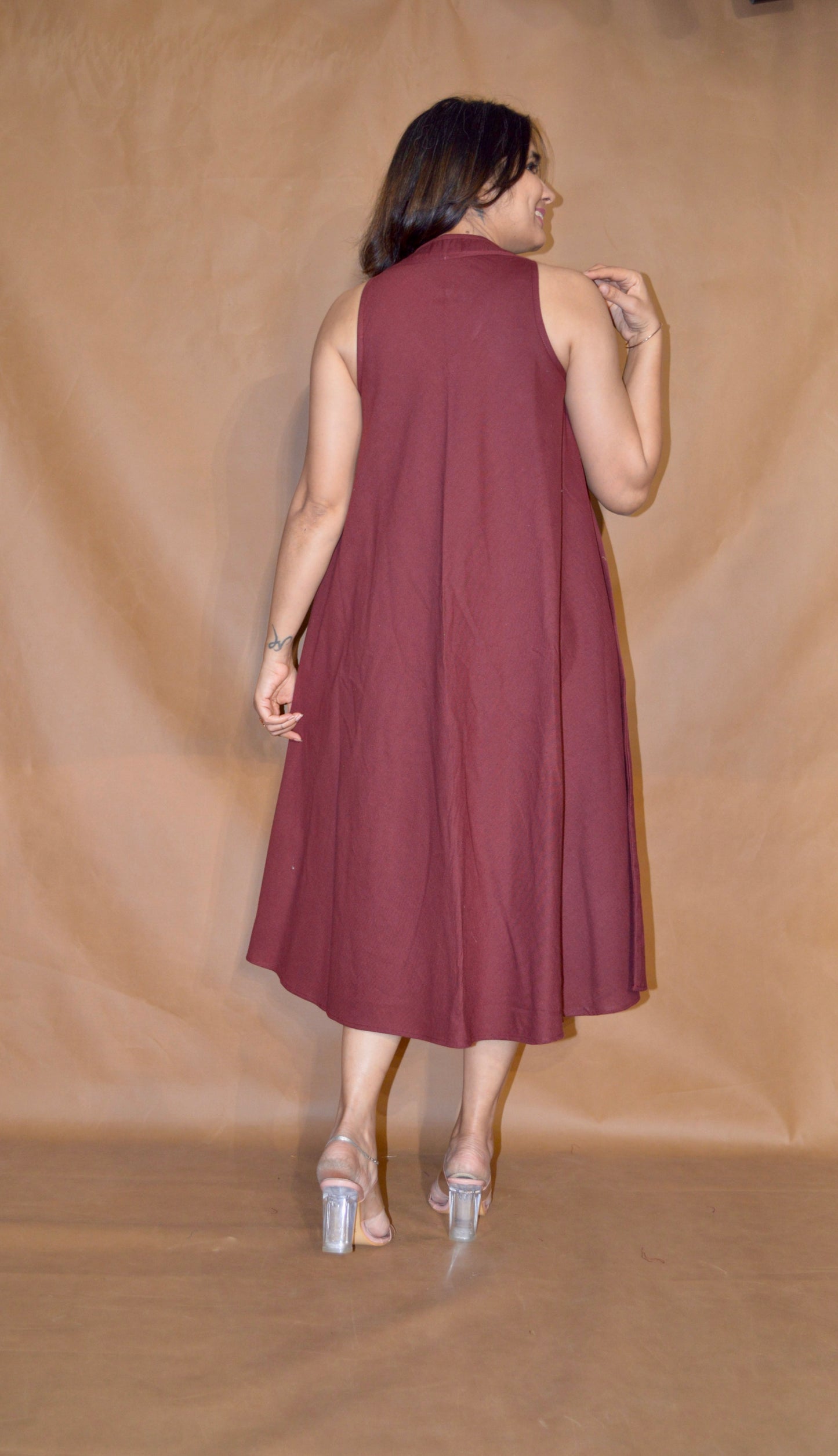 The Wine Ember Circular Dress