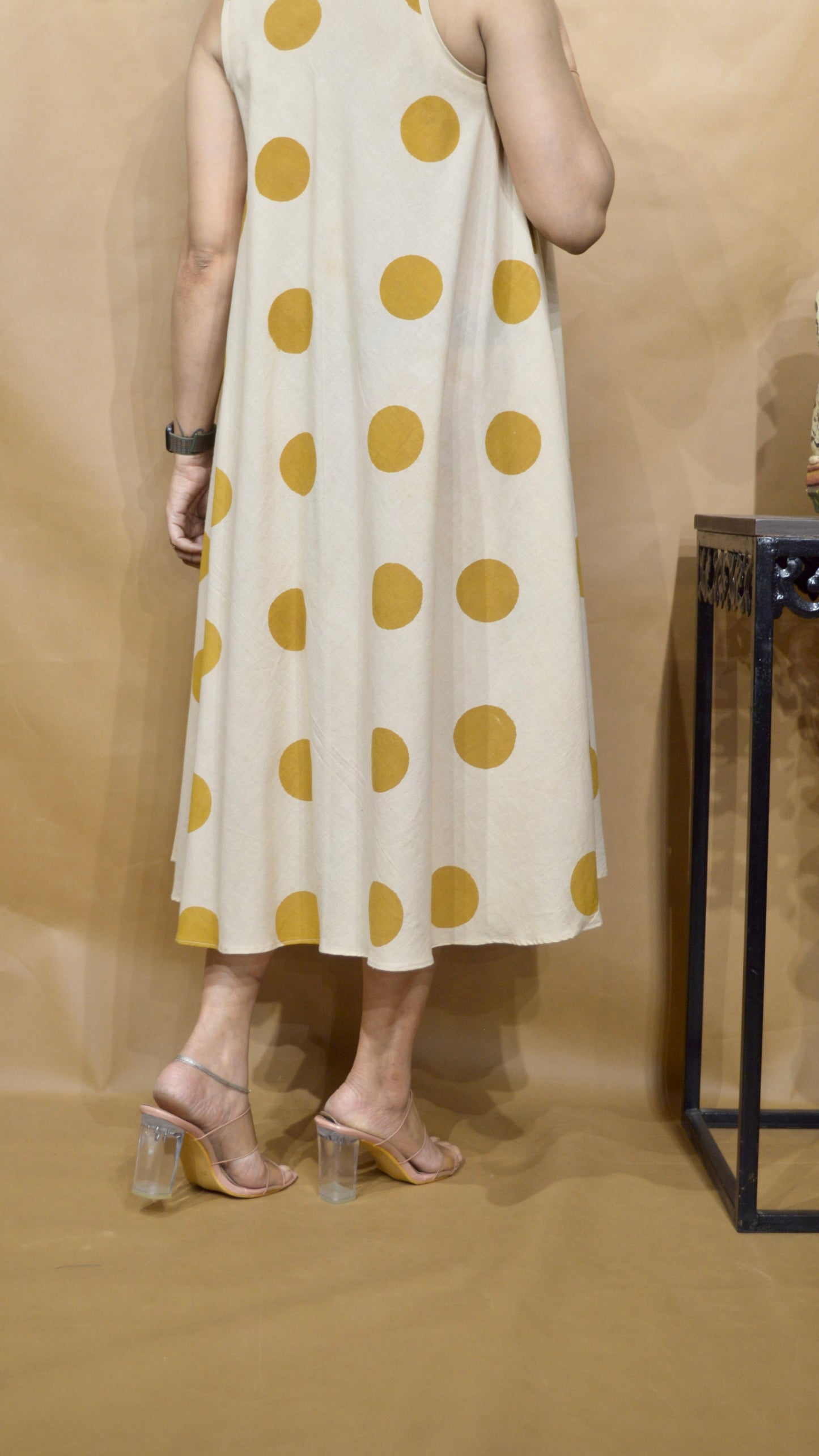 The Golden Drift Circular Dress