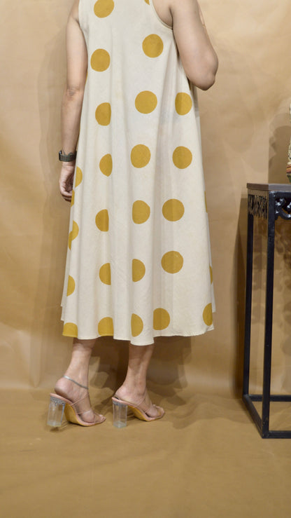 The Golden Drift Circular Dress