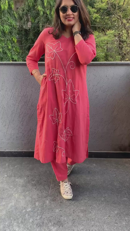 Coral Pink Co-ord Set (Echoes of Winter)