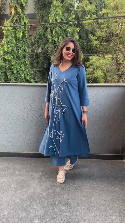 Deep Blue Co-ord Set (Echoes of Winter)